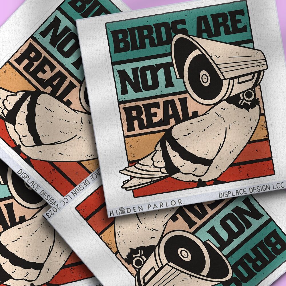 3pc - "Birds Are Not Real" Sticker Pack – Water Bottle, Tumbler, Laptop